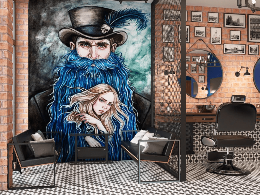 Vẽ tranh tường barber tại Hoàng Mai, Hà Nội