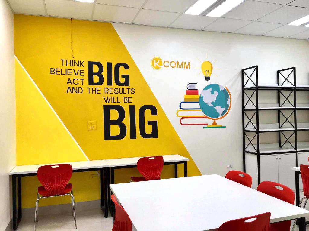 Vẽ tranh tường trung tâm tiếng anh tại Hà Tĩnh