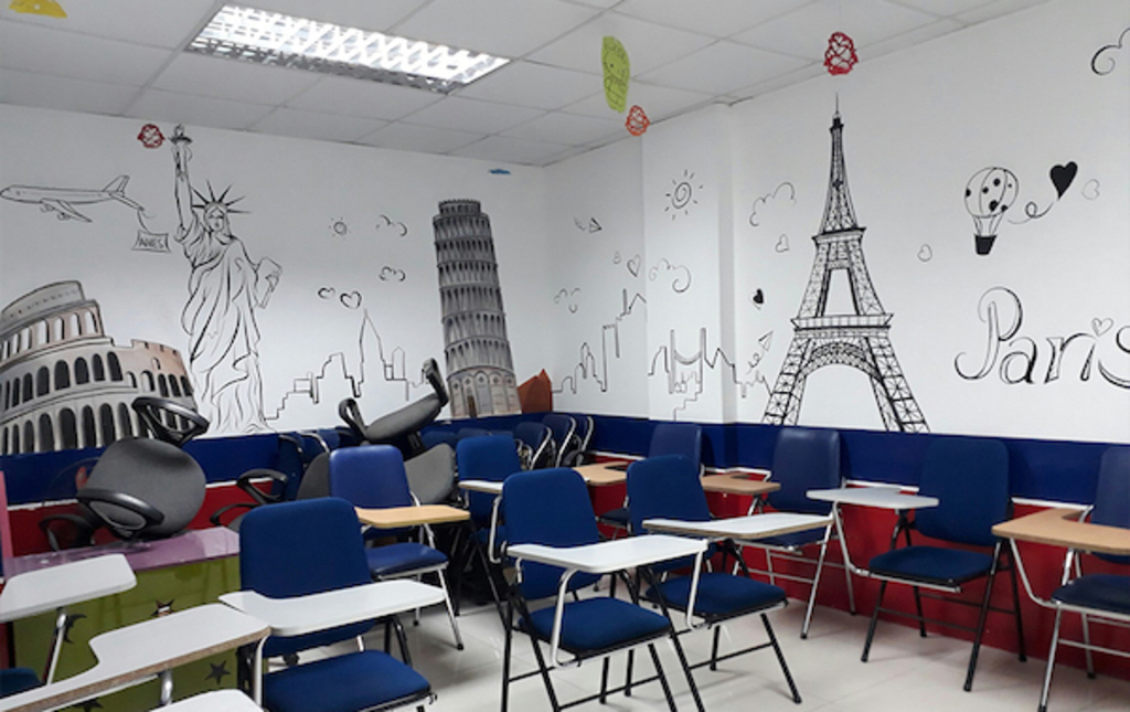 Vẽ tranh tường trung tâm tiếng anh tại Quảng Xương, Thanh Hóa